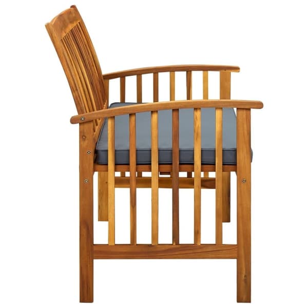 vidaXL Hagebenk med pute 119 cm heltre akasie