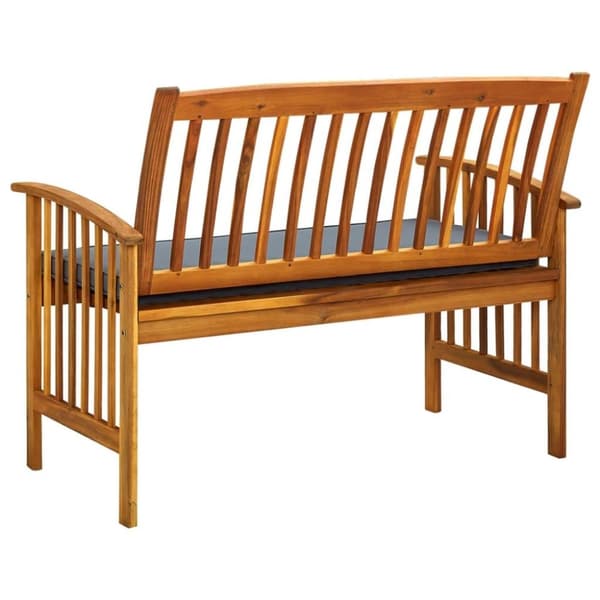 vidaXL Hagebenk med pute 119 cm heltre akasie