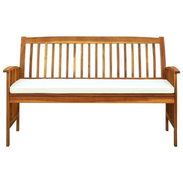 vidaXL Puutarhapenkki tyynyllä 147 cm täysi akasiapuu