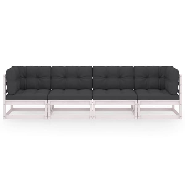 vidaXL 4-personers havesofa med hynder massivt akacietræ