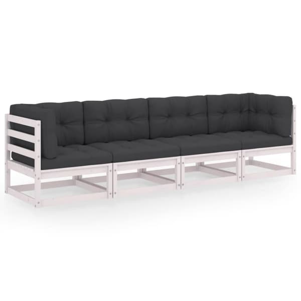 vidaXL 4-personers havesofa med hynder massivt akacietræ