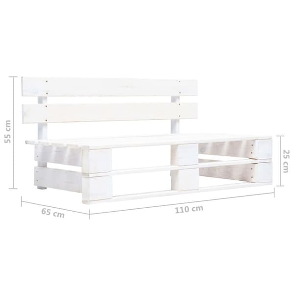 vidaXL Mittensektion till pallsoffa vit impregnerad furu