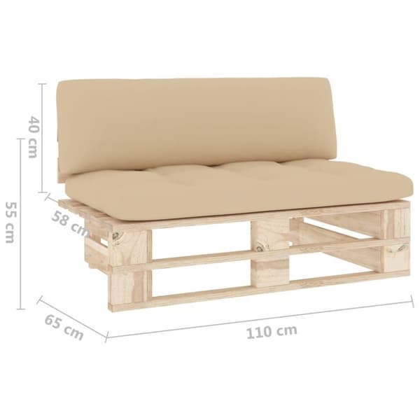vidaXL Mittensektion till pallsoffa impregnerad furu