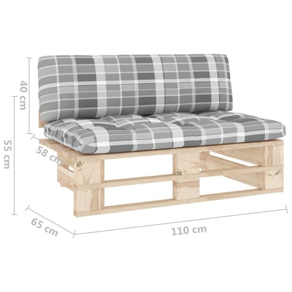 vidaXL midtermodul til pallesofa imprægneret fyrretræ