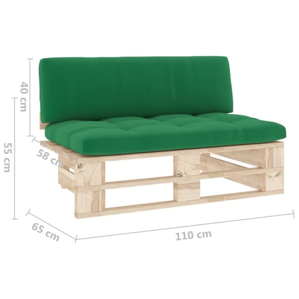vidaXL midtermodul til pallesofa imprægneret fyrretræ