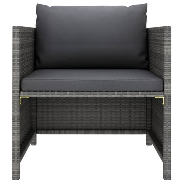 vidaXL havesofa med hynder polyrattan grå