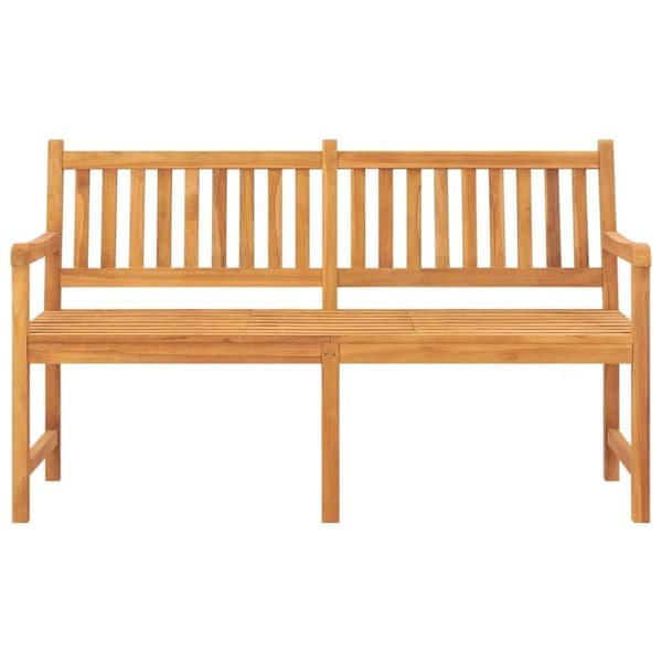 vidaXL Trädgårdsbänk 3-sits med bord 150 cm massiv teak