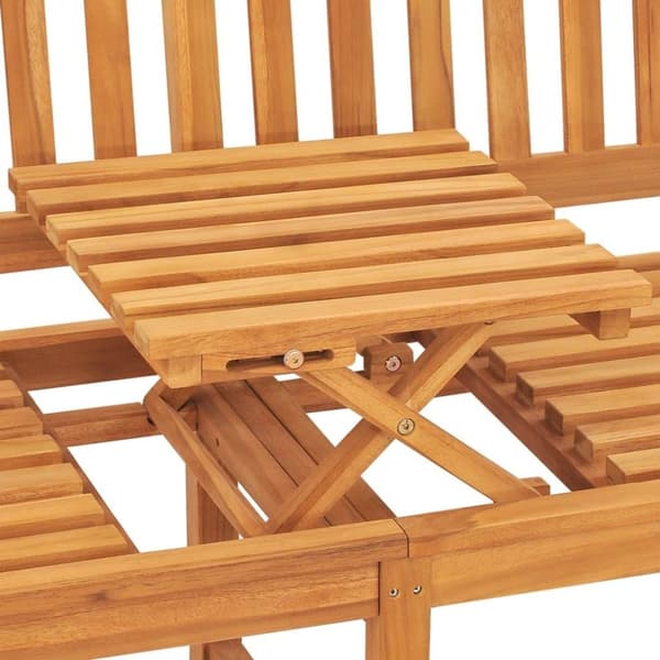 vidaXL Trädgårdsbänk 3-sits med bord 150 cm massiv teak
