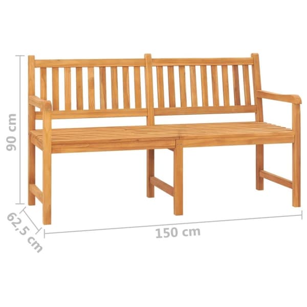 vidaXL Trädgårdsbänk 3-sits med bord 150 cm massiv teak