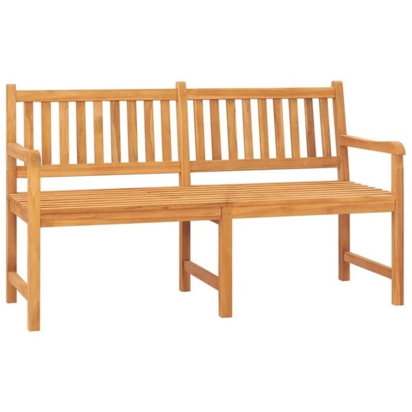 vidaXL Trädgårdsbänk 3-sits med bord 150 cm massiv teak