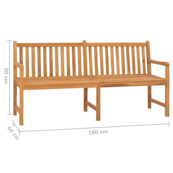 vidaXL havebænk 180 cm massivt teaktræ
