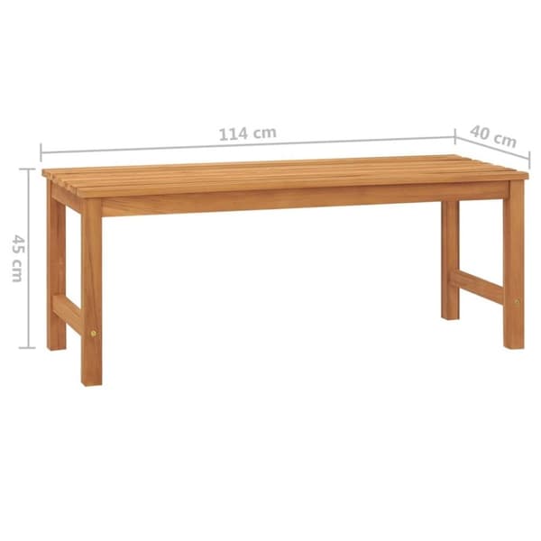 vidaXL Puutarhapenkki 114 cm täysi tiikki
