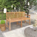 Miniatyrbild 8 av 9: vidaXL Trädgårdsbänk 150 cm massiv teak
