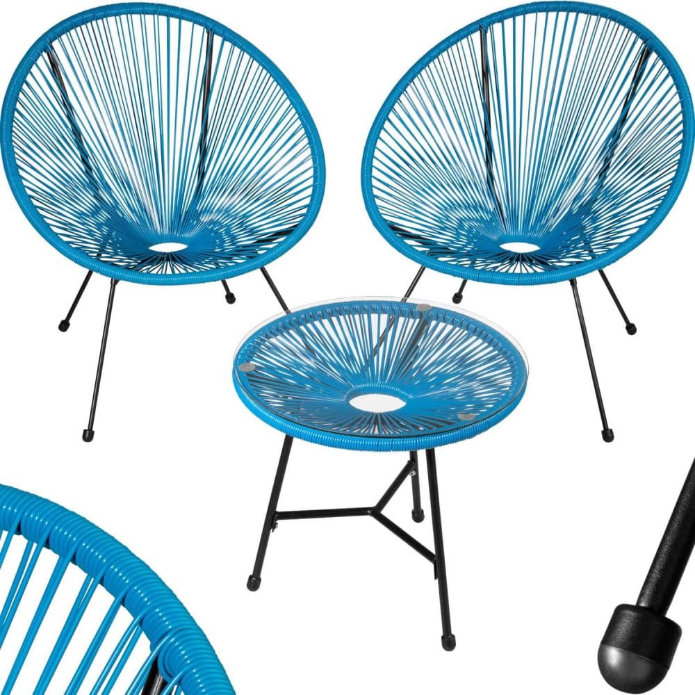 2-set Loungestol Santana med bord - blå