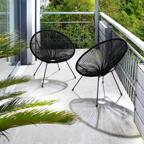 2-set Loungestol Santana med bord - svart