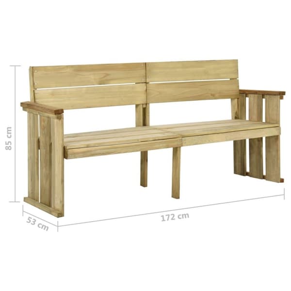 vidaXL Hagebenk 172 cm impregnert furu