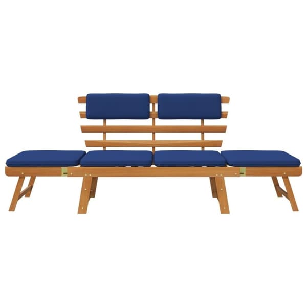 vidaXL Hagebenk med puter 2-i-1 190 cm heltre akasie