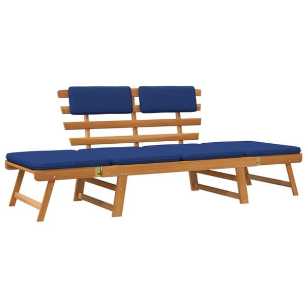 vidaXL Hagebenk med puter 2-i-1 190 cm heltre akasie