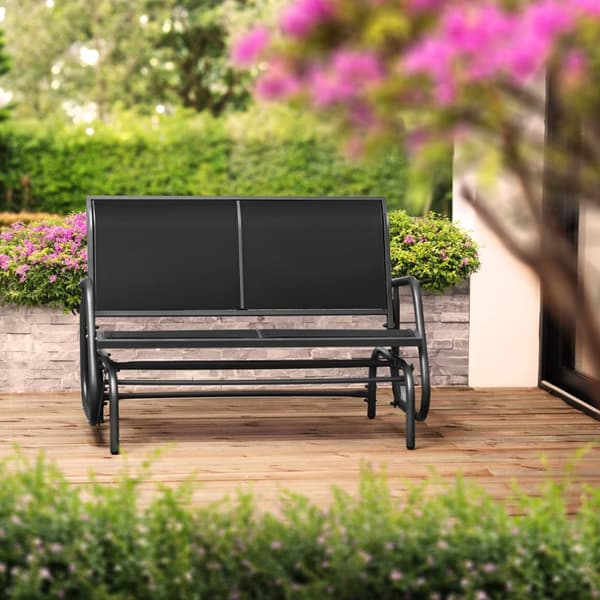 Gungbänk Greta 2-sits 121x72x86,5cm - svart