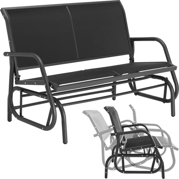 Gungbänk Greta 2-sits 121x72x86,5cm - svart