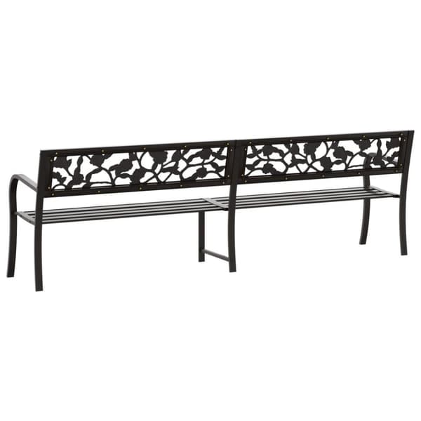 vidaXL Dobbel hagebenk 246 cm svart stål