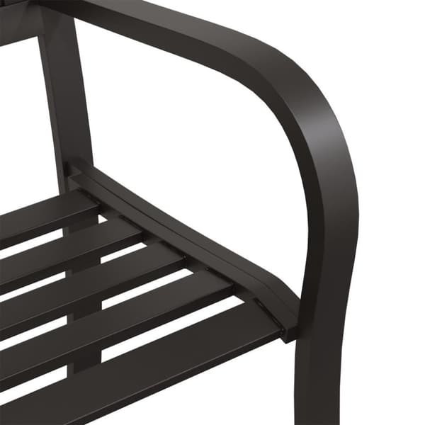 vidaXL Dobbel hagebenk 246 cm svart stål