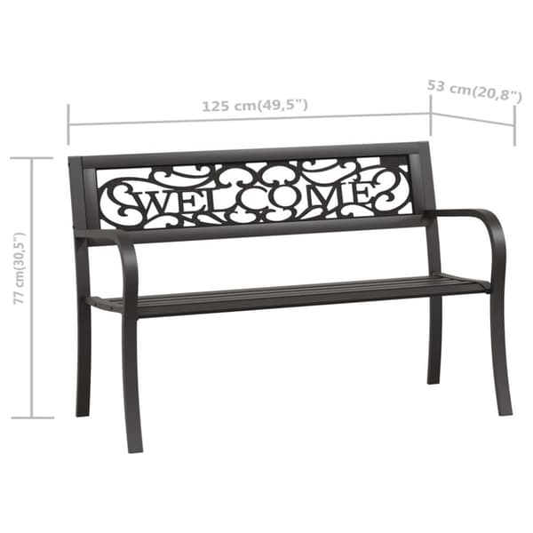 vidaXL havebænk 125 cm stål sort