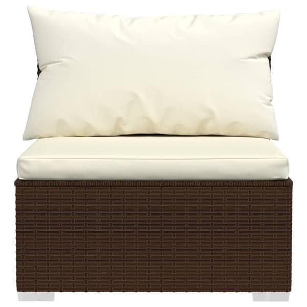 vidaXL 4-personers sofa med hynder polyrattan brun