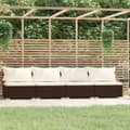 Miniatyrbillede 9 af 10: vidaXL 4-personers sofa med hynder polyrattan brun