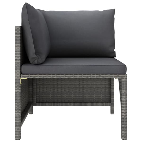 vidaXL sofasæt 2 dele med hynder polyrattan grå