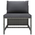Miniatyrbillede 5 af 8: vidaXL sofasæt 2 dele med hynder polyrattan grå