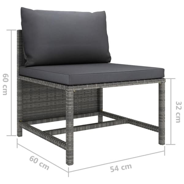 vidaXL sofasæt 2 dele med hynder polyrattan grå