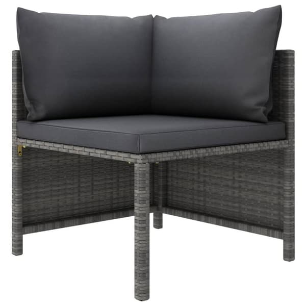 vidaXL sofasæt 2 dele med hynder polyrattan grå