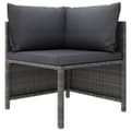 Miniatyrbillede 2 af 8: vidaXL sofasæt 2 dele med hynder polyrattan grå