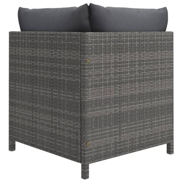 vidaXL loungesæt til haven 3 dele med hynder polyrattan grå