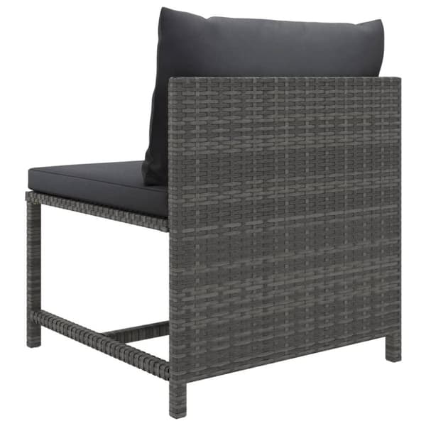 vidaXL loungesæt til haven 3 dele med hynder polyrattan grå