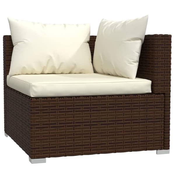 vidaXL 2-personers sofa med hynder polyrattan brun