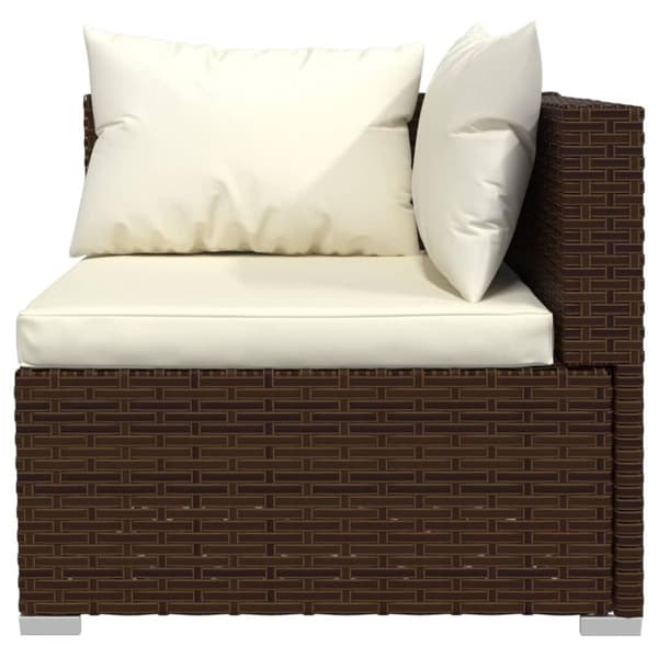 vidaXL 2-personers sofa med hynder polyrattan brun