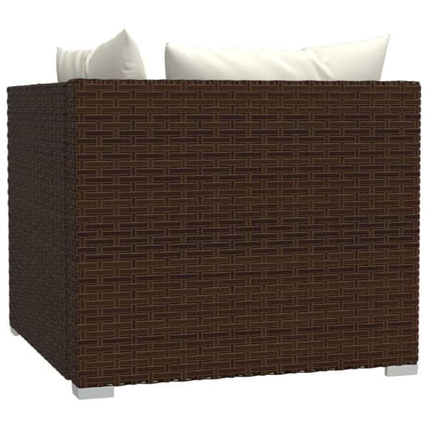 vidaXL 2-personers sofa med hynder polyrattan brun