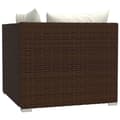 Miniatyrbillede 7 af 11: vidaXL 2-personers sofa med hynder polyrattan brun