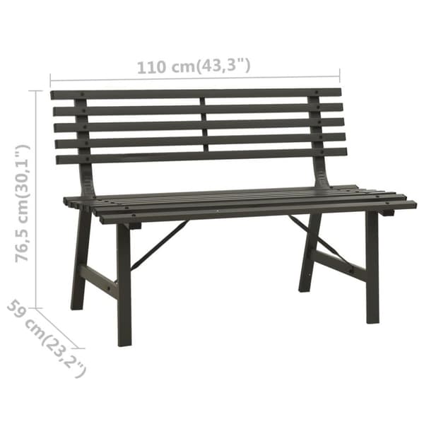 vidaXL havebænk 110 cm stål sort