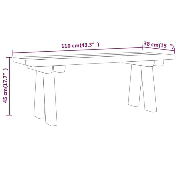 vidaXL Trädgårdsbänk 110 cm massiv furu