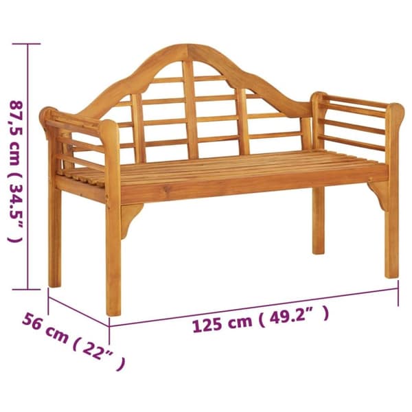 vidaXL Hagebenk 125 cm heltre akasie
