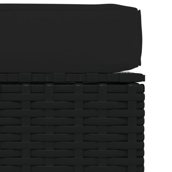 vidaXL Fotpall med dyna konstrotting svart 70x70x30 cm