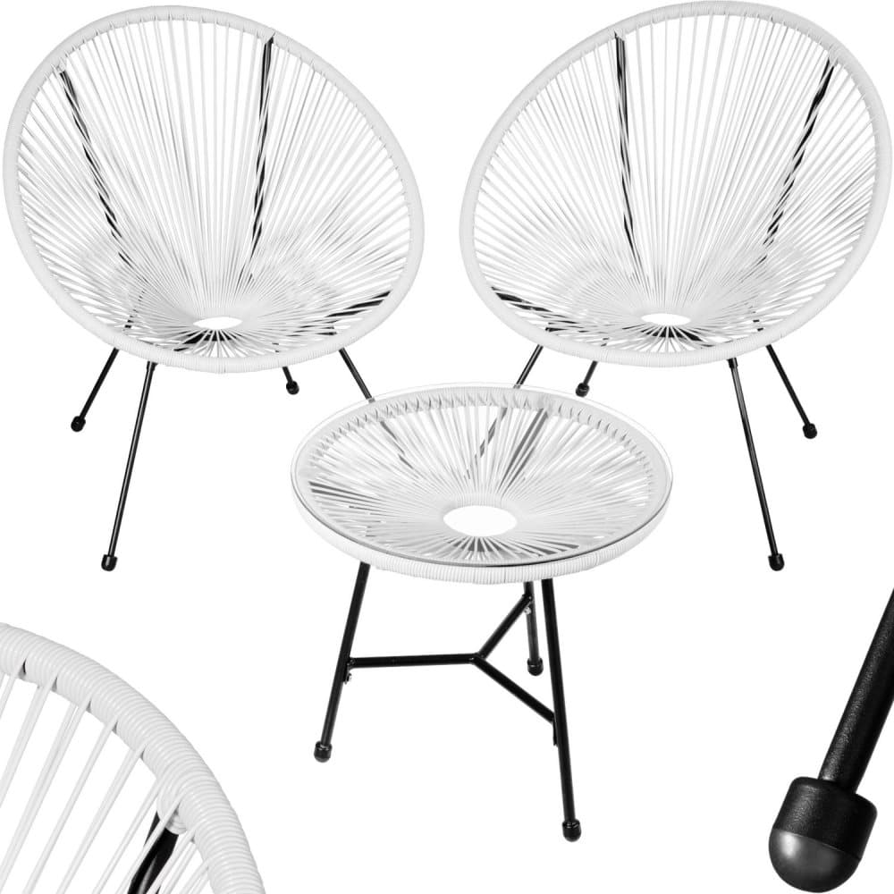 2-set Loungestol Santana med bord - vit