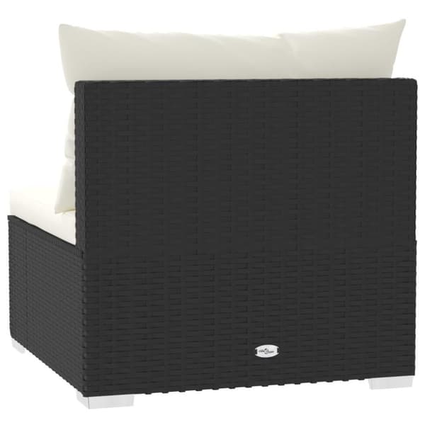 vidaXL 4-personers sofa med hynder polyrattan sort