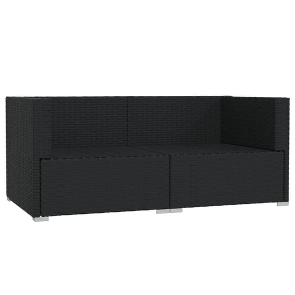 vidaXL 2-personers sofa med hynder polyrattan sort