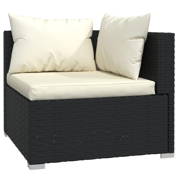 vidaXL 2-personers sofa med hynder polyrattan sort