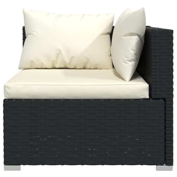 vidaXL 2-personers sofa med hynder polyrattan sort