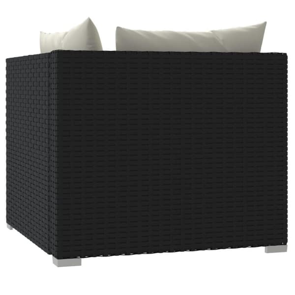 vidaXL 2-personers sofa med hynder polyrattan sort